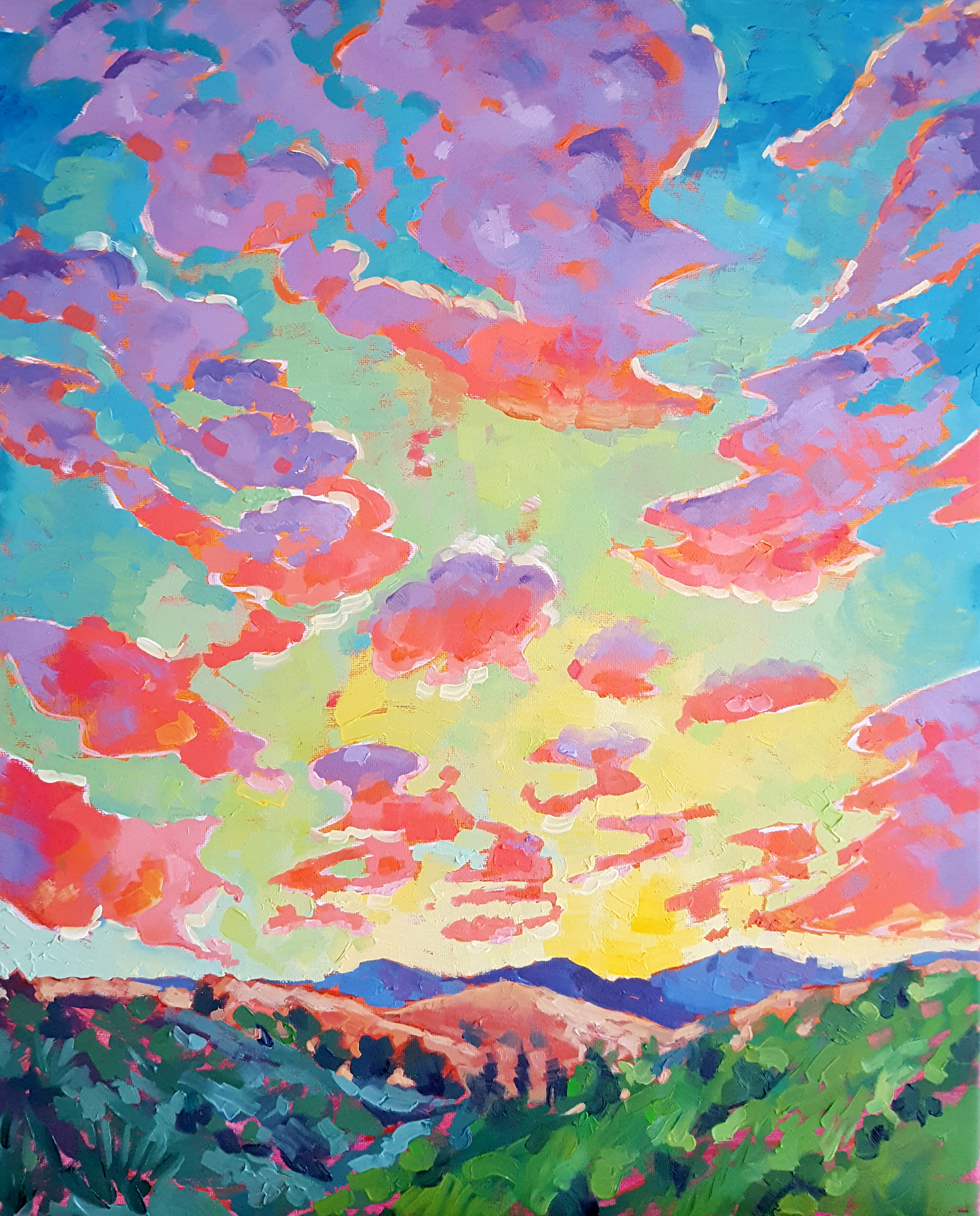 Auburn Sunset I – Fine Art Oil Painting by Artist Bhavna Misra