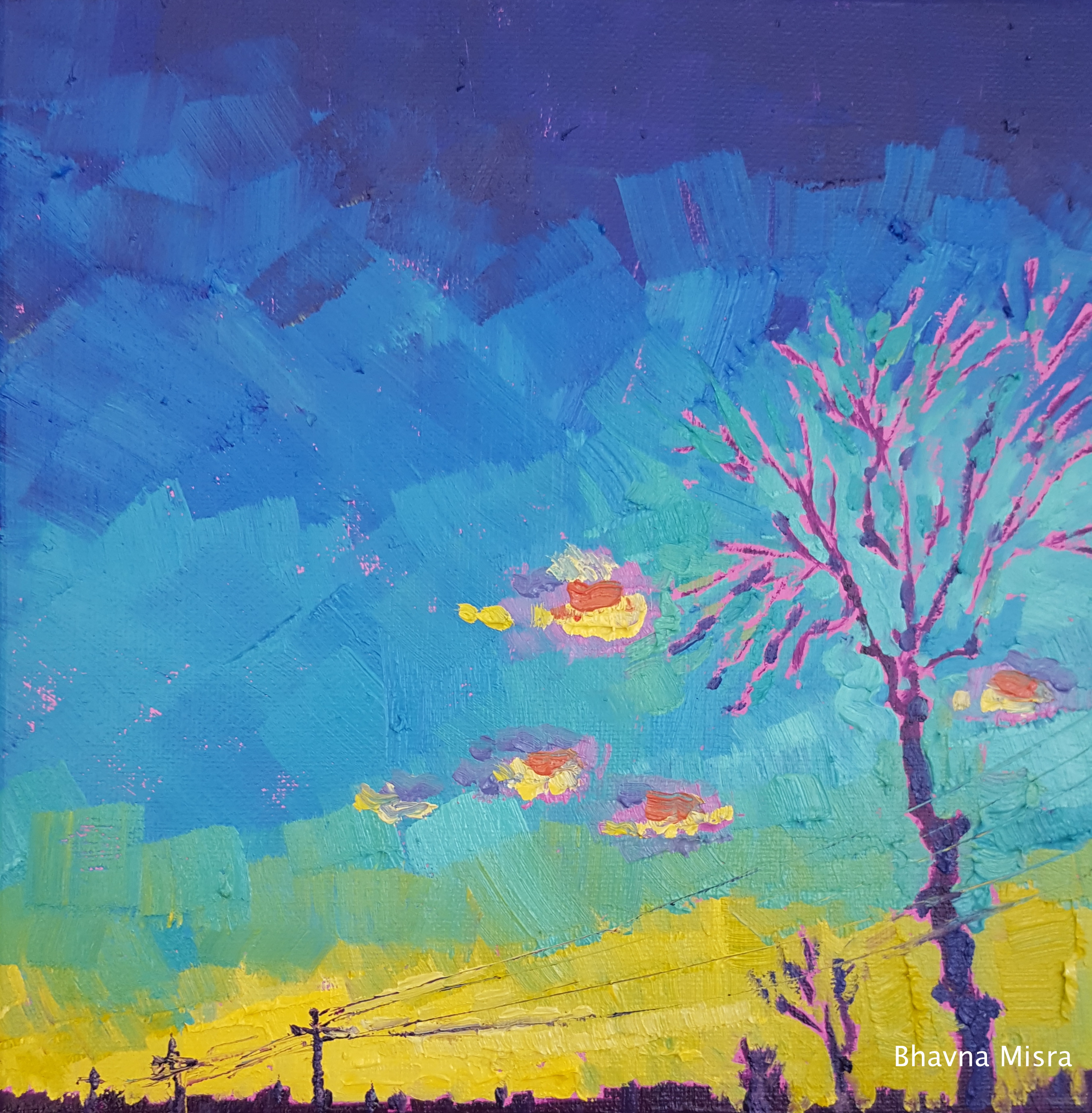 “After the Sun Sets” – Fine Arts Landscape Painting by Artist Bhavna ...