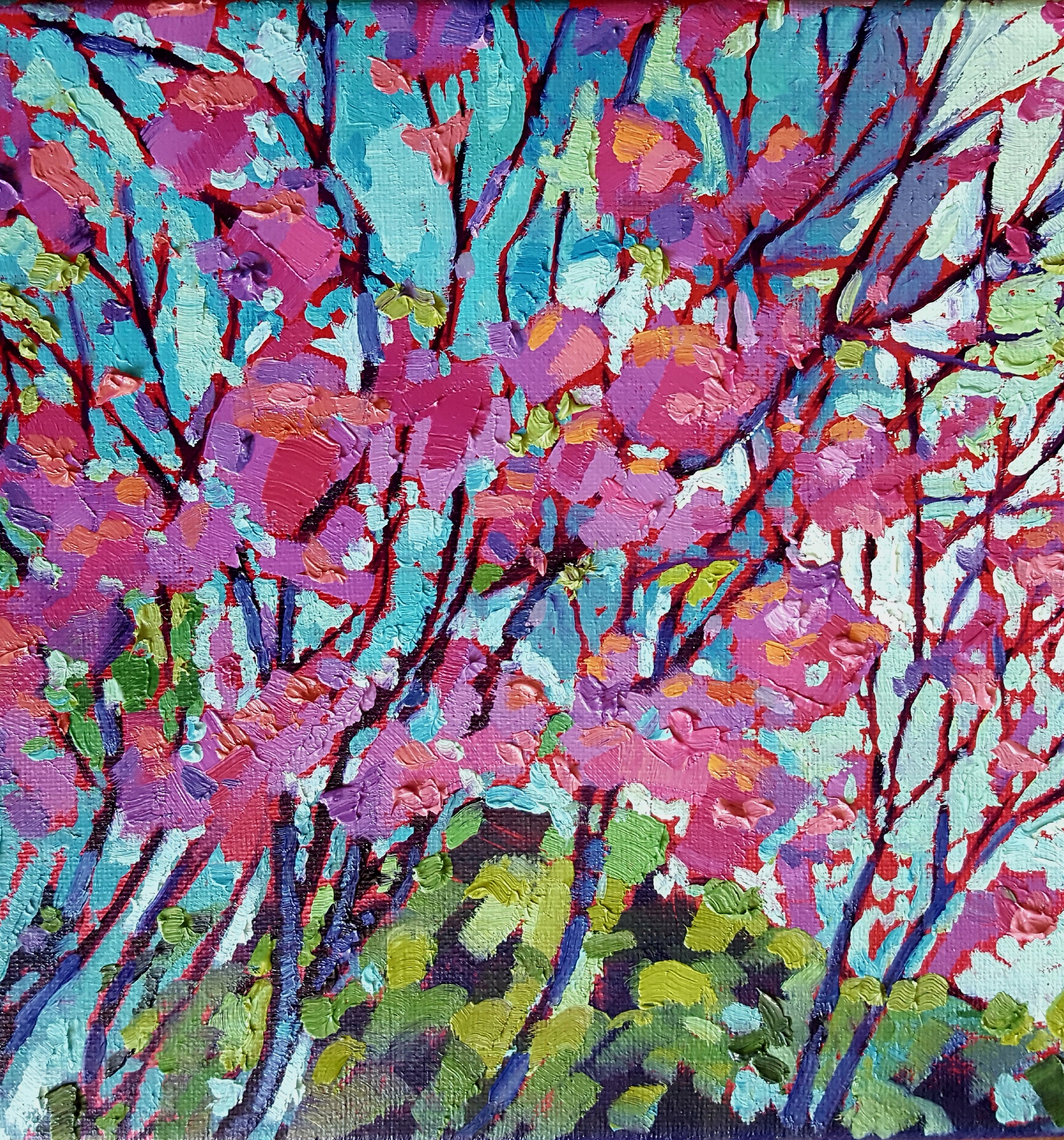“Blooming Jacaranda” – Fine Arts Landscape Painting by Artist Bhavna ...
